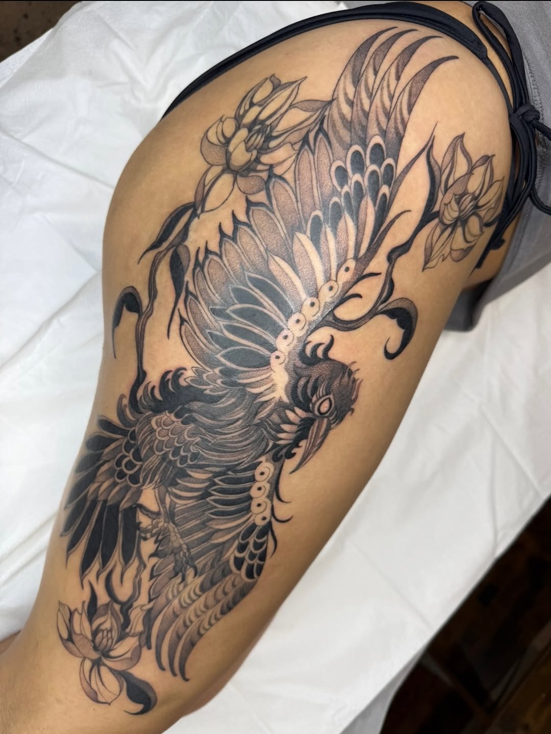 Tattoo by @molly.m.tattoo — japanese_irezumi, black_and_grey
