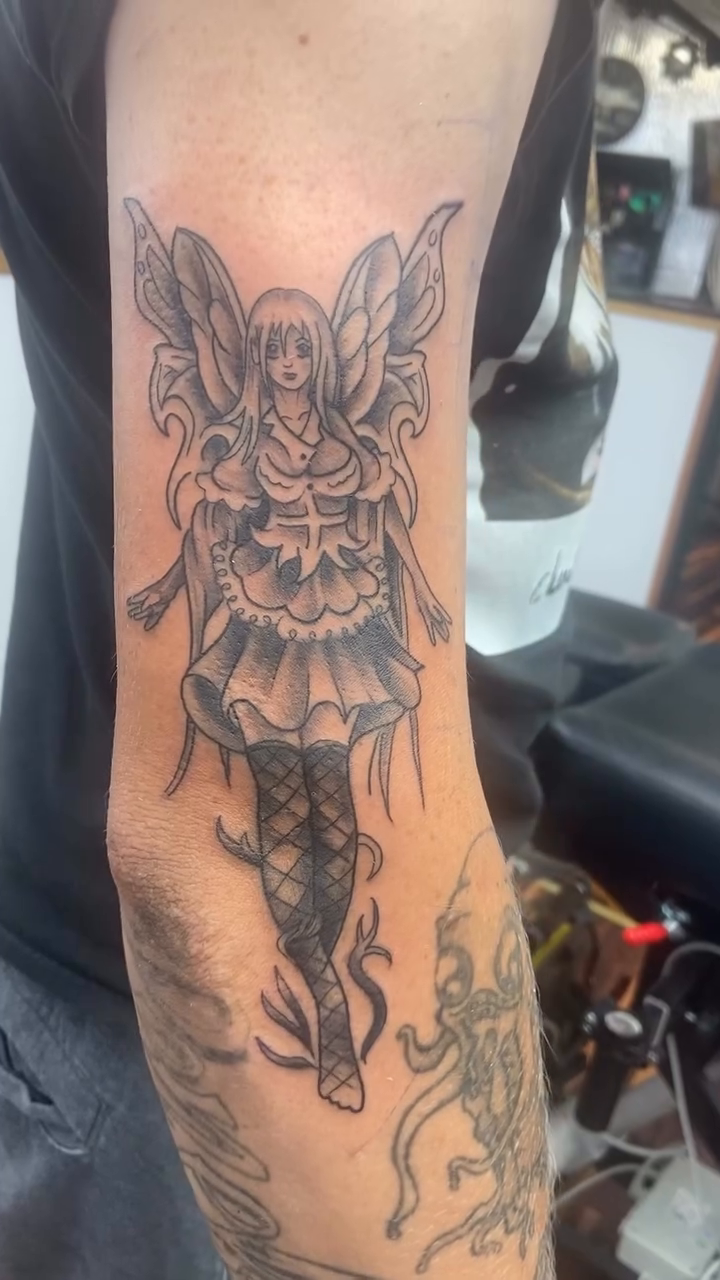Tattoo by @shearnenator — illustrative, black_and_grey