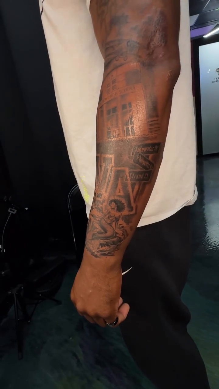 Tattoo by @inkbydonv — black_and_grey, geometric