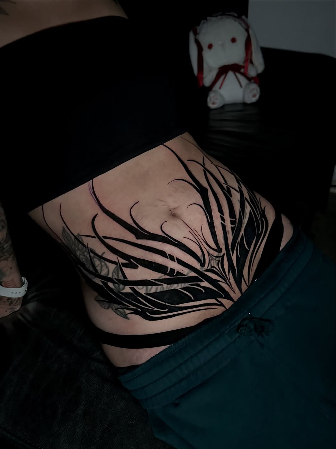 Tattoo by @tattoos.crystal — blackwork, illustrative