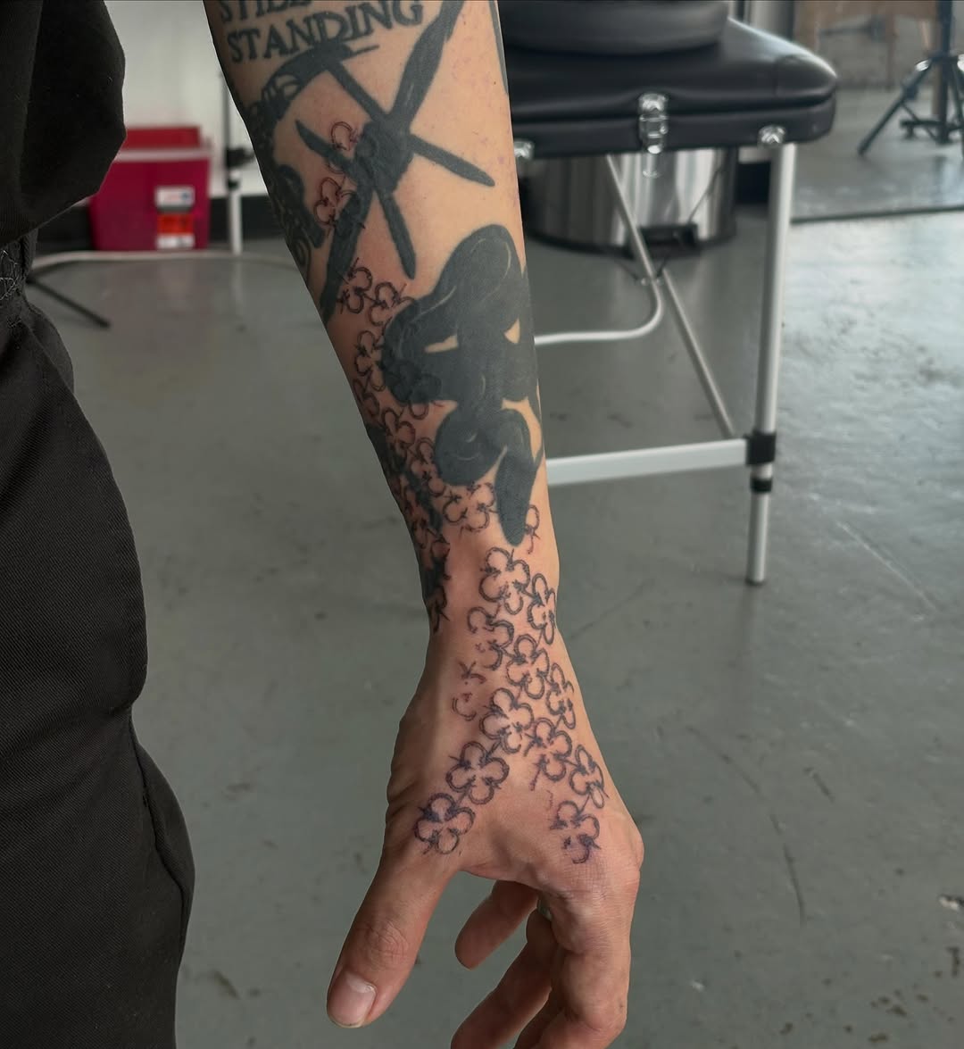 Tattoo by @spikecharms — blackwork, illustrative