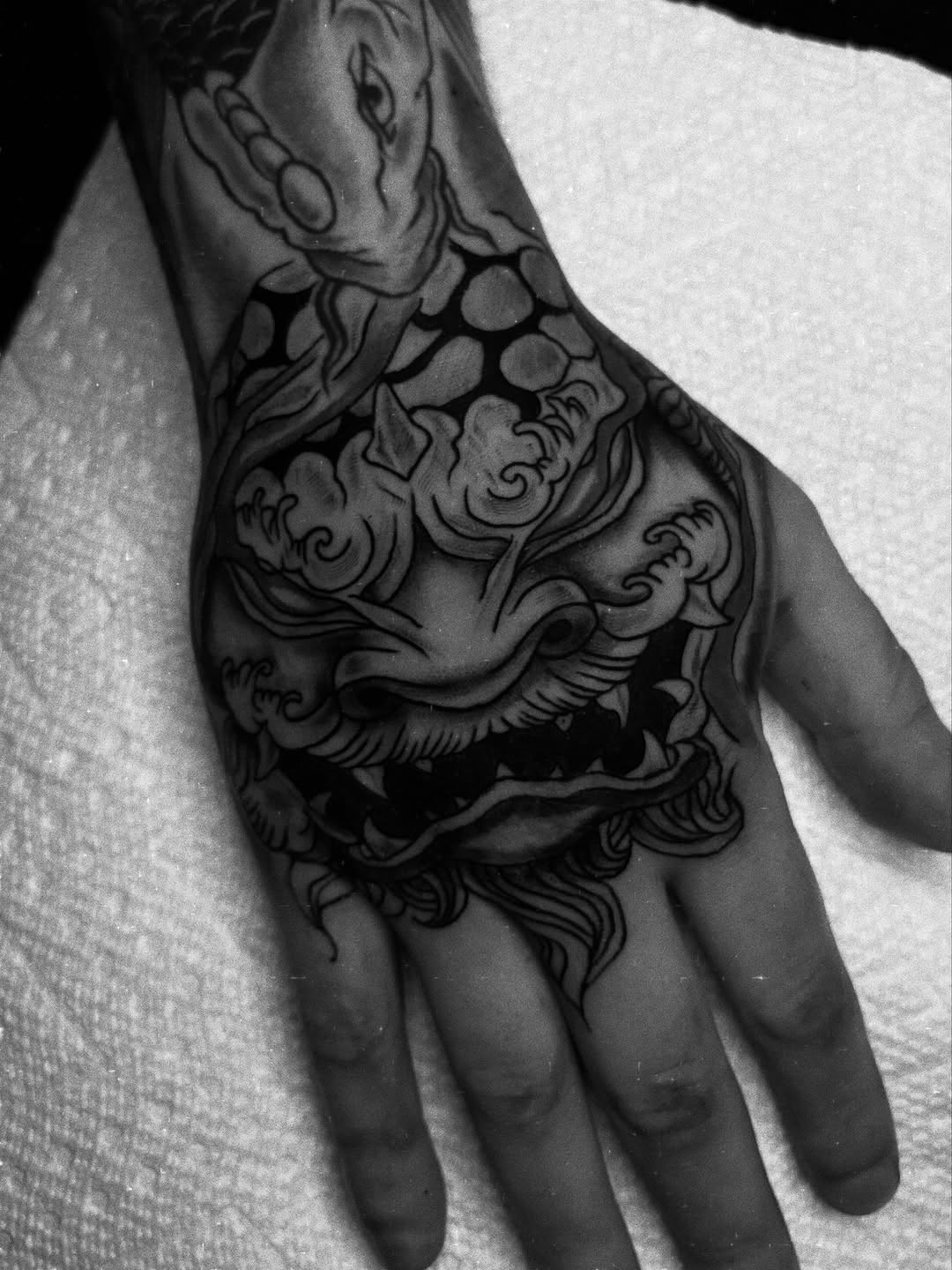 Tattoo by @messiastattooartist — japanese_irezumi, black_and_grey