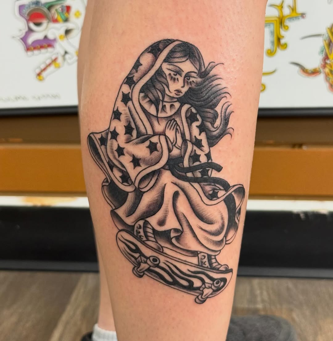 Tattoo by @allie.g.tattoo — american_traditional, black_and_grey