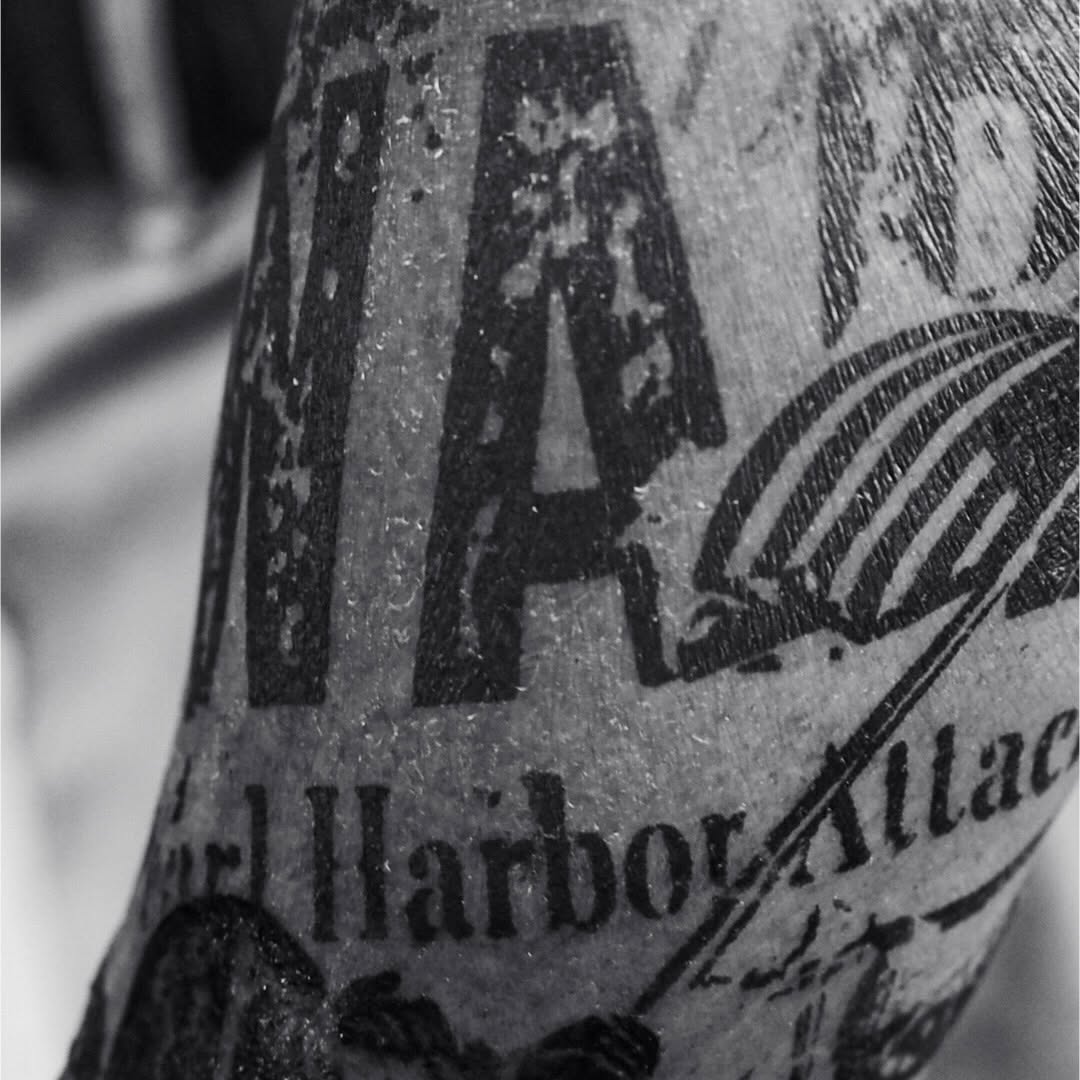 Tattoo by @tylerbowlingtattoos — lettering_script, blackwork