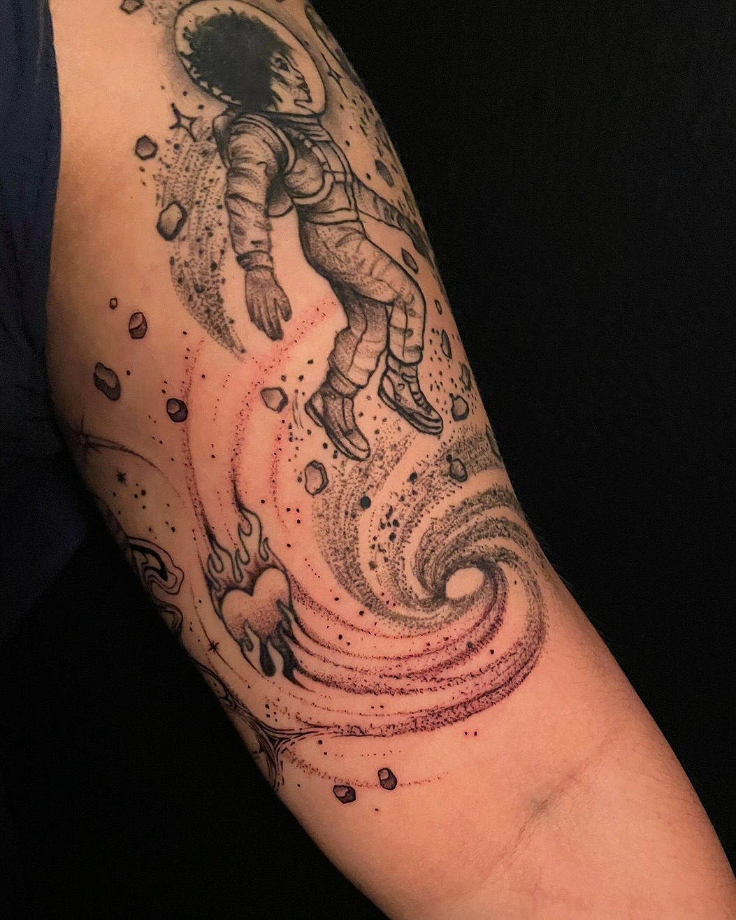 Tattoo by @graceless_ink — illustrative, black_and_grey