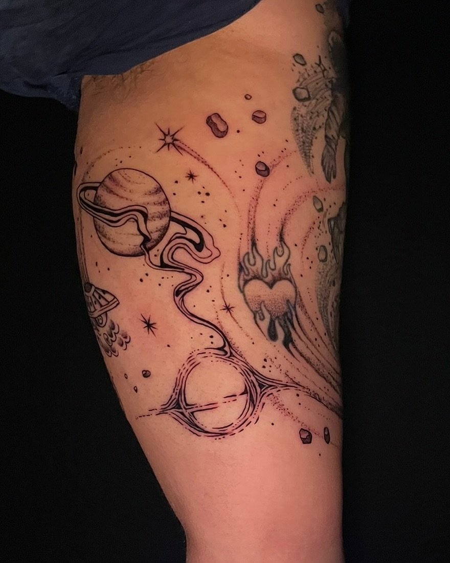 Tattoo by @graceless_ink — illustrative, black_and_grey