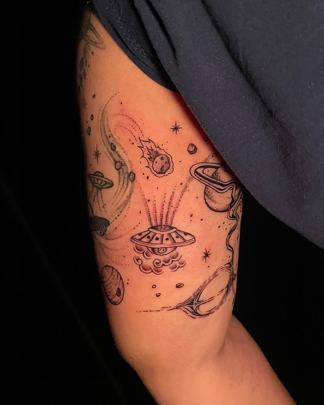Tattoo by @graceless_ink — illustrative, black_and_grey