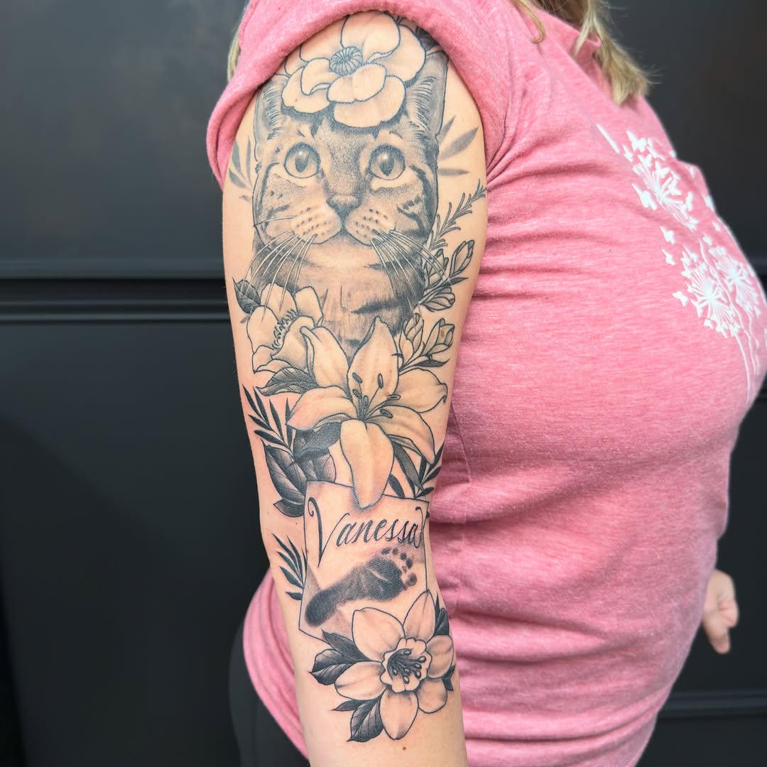 Tattoo by @justinhaytattoos โ realism, black_and_grey