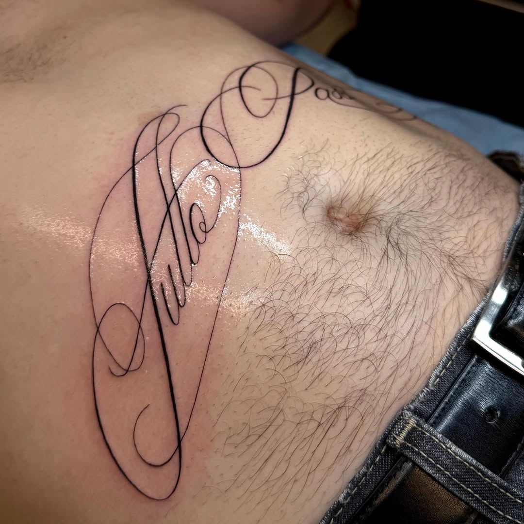 Tattoo by @gimilt.tattoos โ lettering_script, fine_line