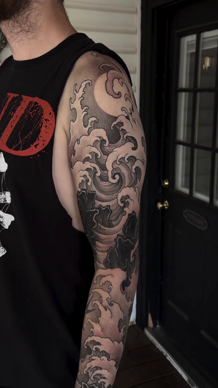 Tattoo by @professor.lore — japanese_irezumi, black_and_grey