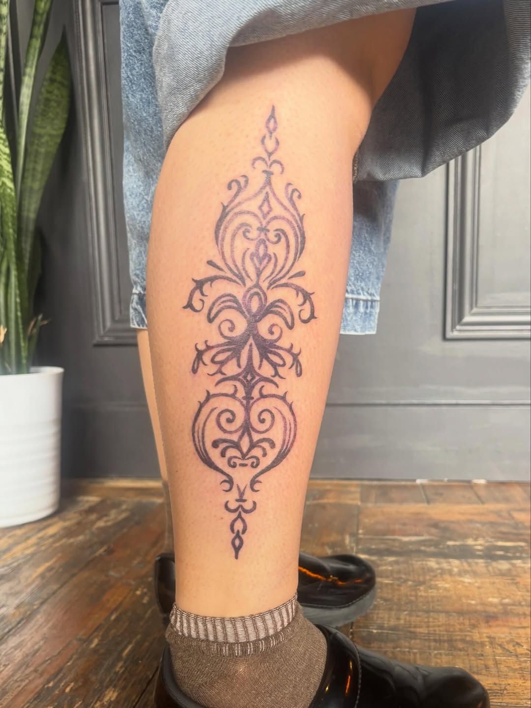 Tattoo by @jolley.ink — ornamental, black_and_grey
