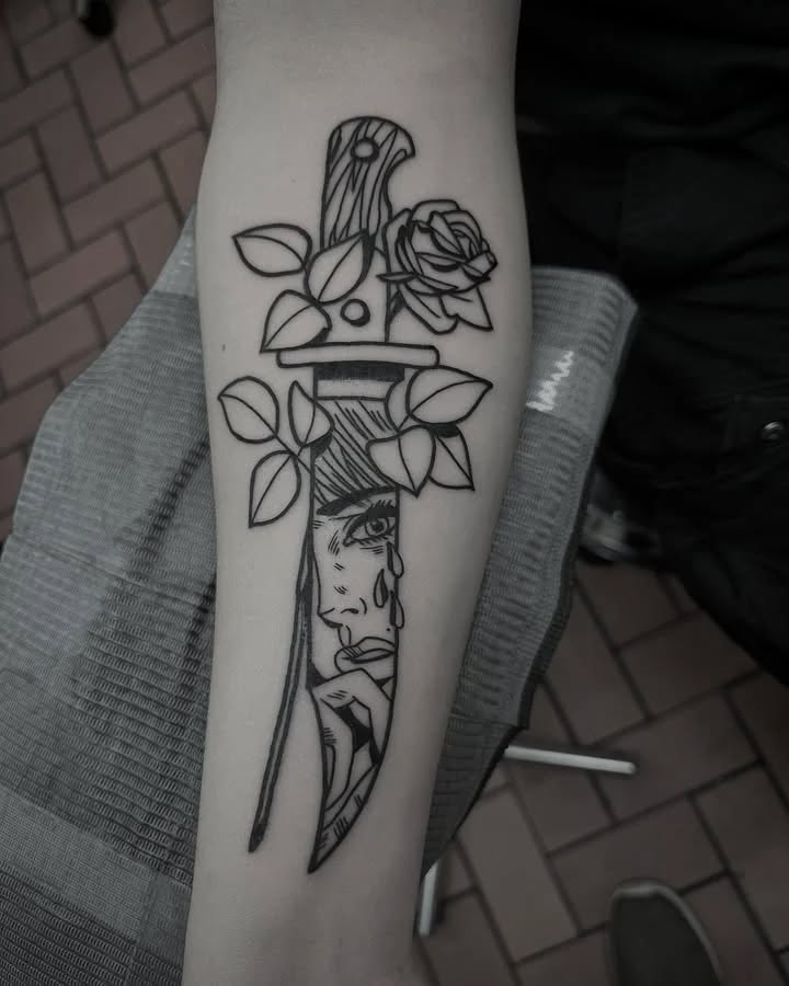 Tattoo by @murl_dietrich — illustrative, blackwork