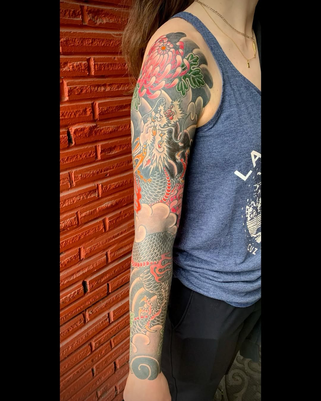 Tattoo by @m6o6i6 โ japanese_irezumi, black_and_grey