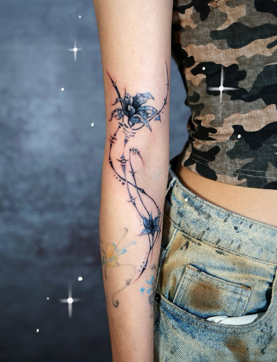 Tattoo by @less_salt_tatt — fine_line, watercolor