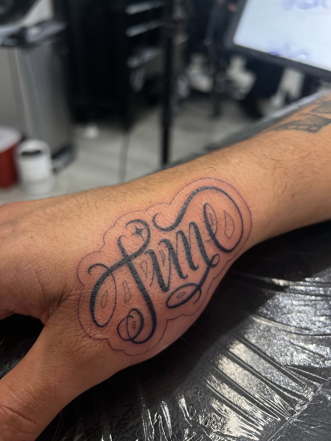 Tattoo by @blazingtatts โ lettering_script, illustrative