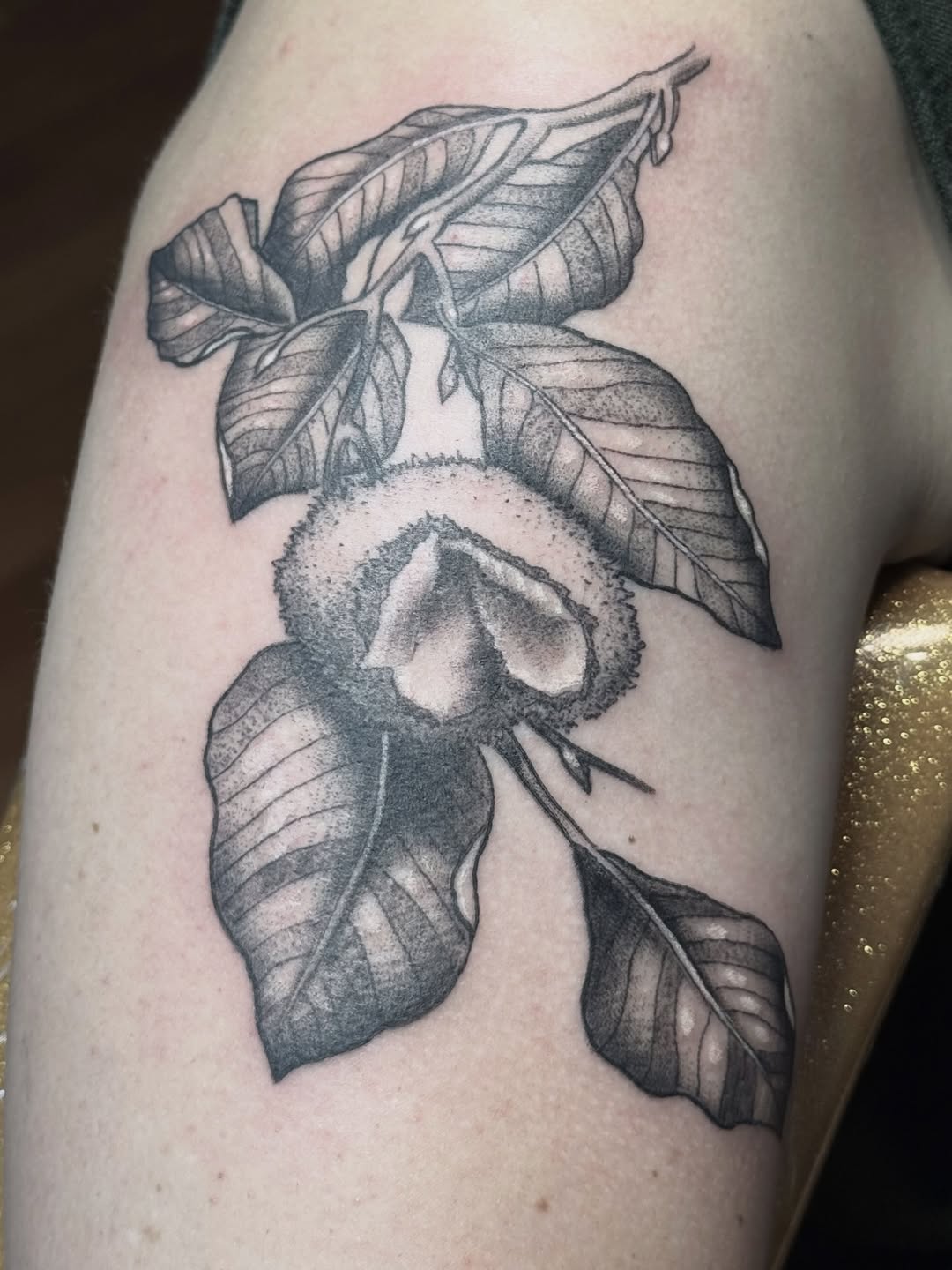 Tattoo by @bronzino_ink — black_and_grey, realism