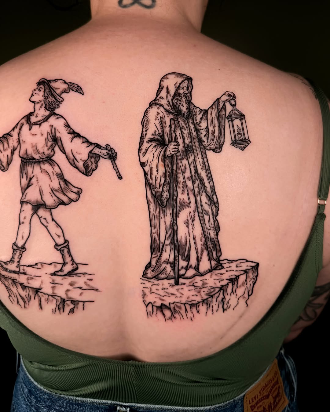 Tattoo by @faunawitchtattoo — illustrative, black_and_grey