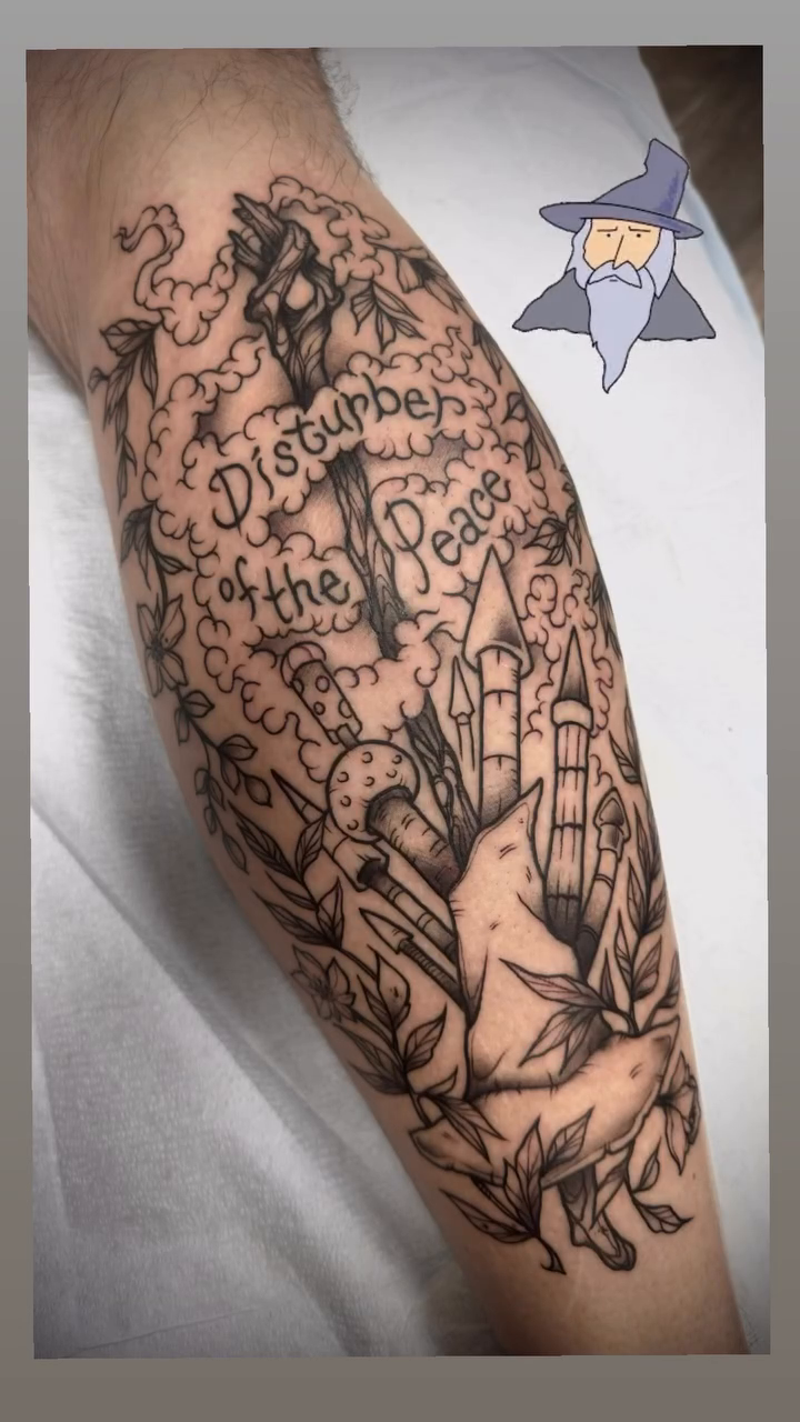 Tattoo by @langdaleart โ illustrative, black_and_grey