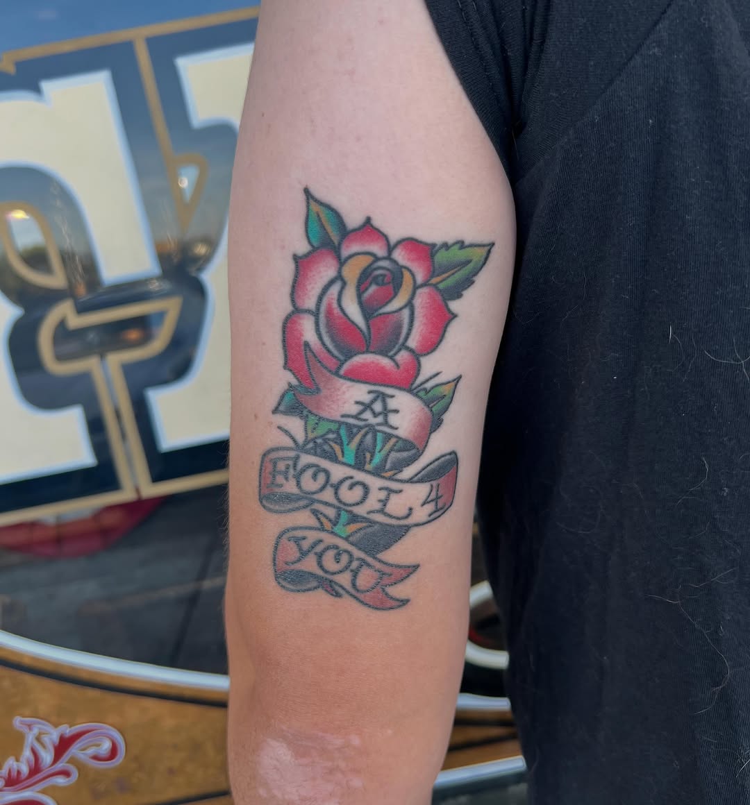 Tattoo by @sloanxkettering — american_traditional, lettering_script