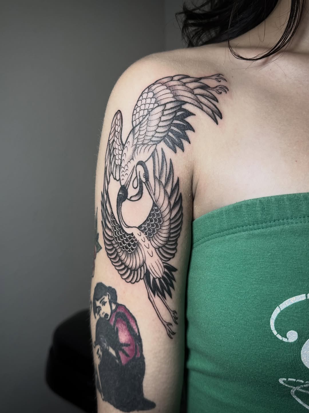 Tattoo by @a.michellearts — japanese_irezumi, black_and_grey