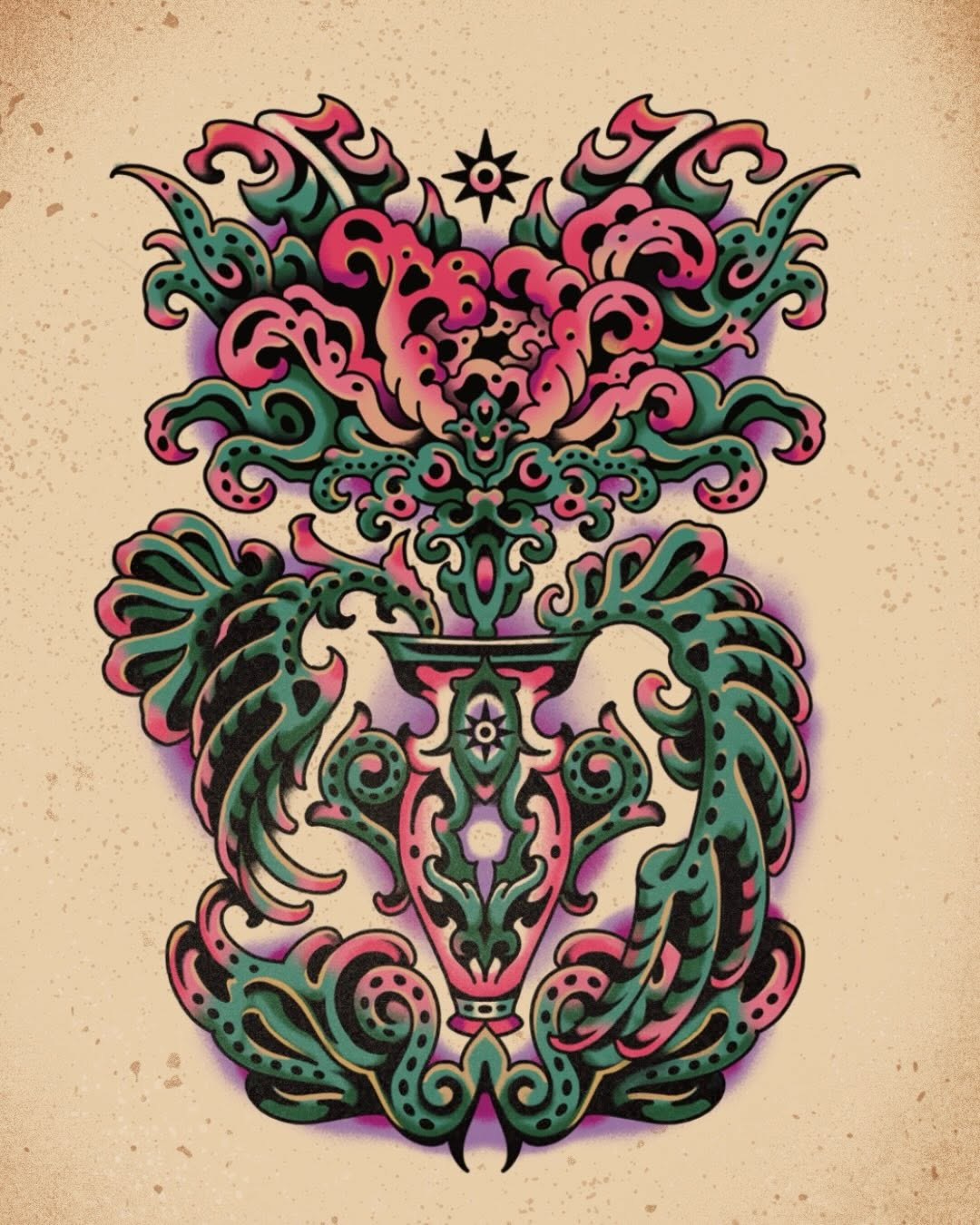 Tattoo by @wranglertattoos — neo_traditional, ornamental