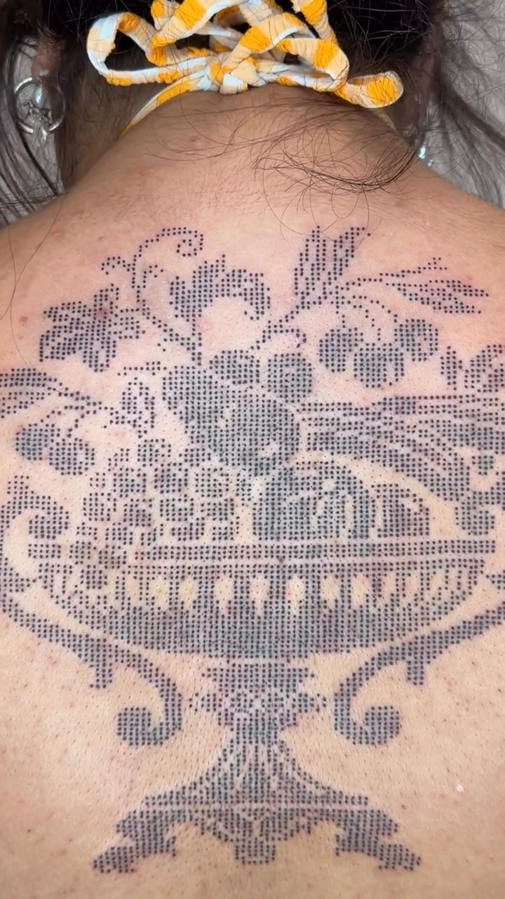 Tattoo by @pretty_heavy_ — dotwork, ornamental