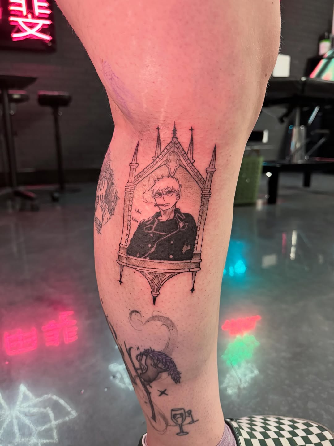 Tattoo by @bunnymanalo — illustrative, black_and_grey
