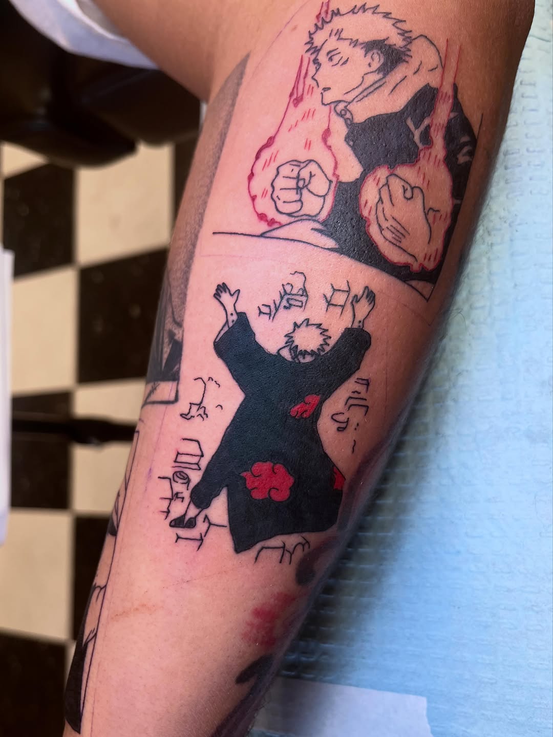 Tattoo by @swanson_tattoos — illustrative, anime