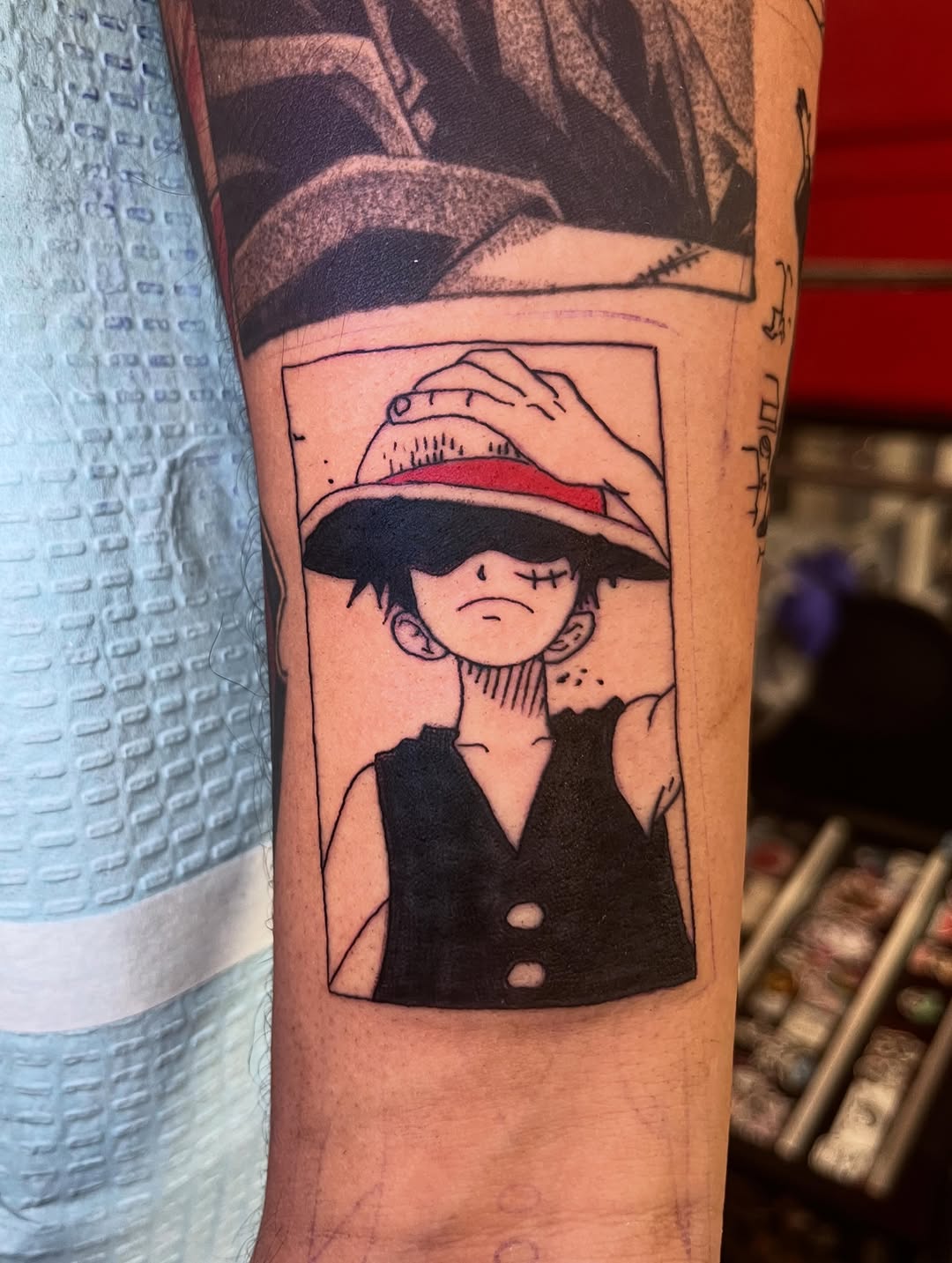 Tattoo by @swanson_tattoos — illustrative, anime