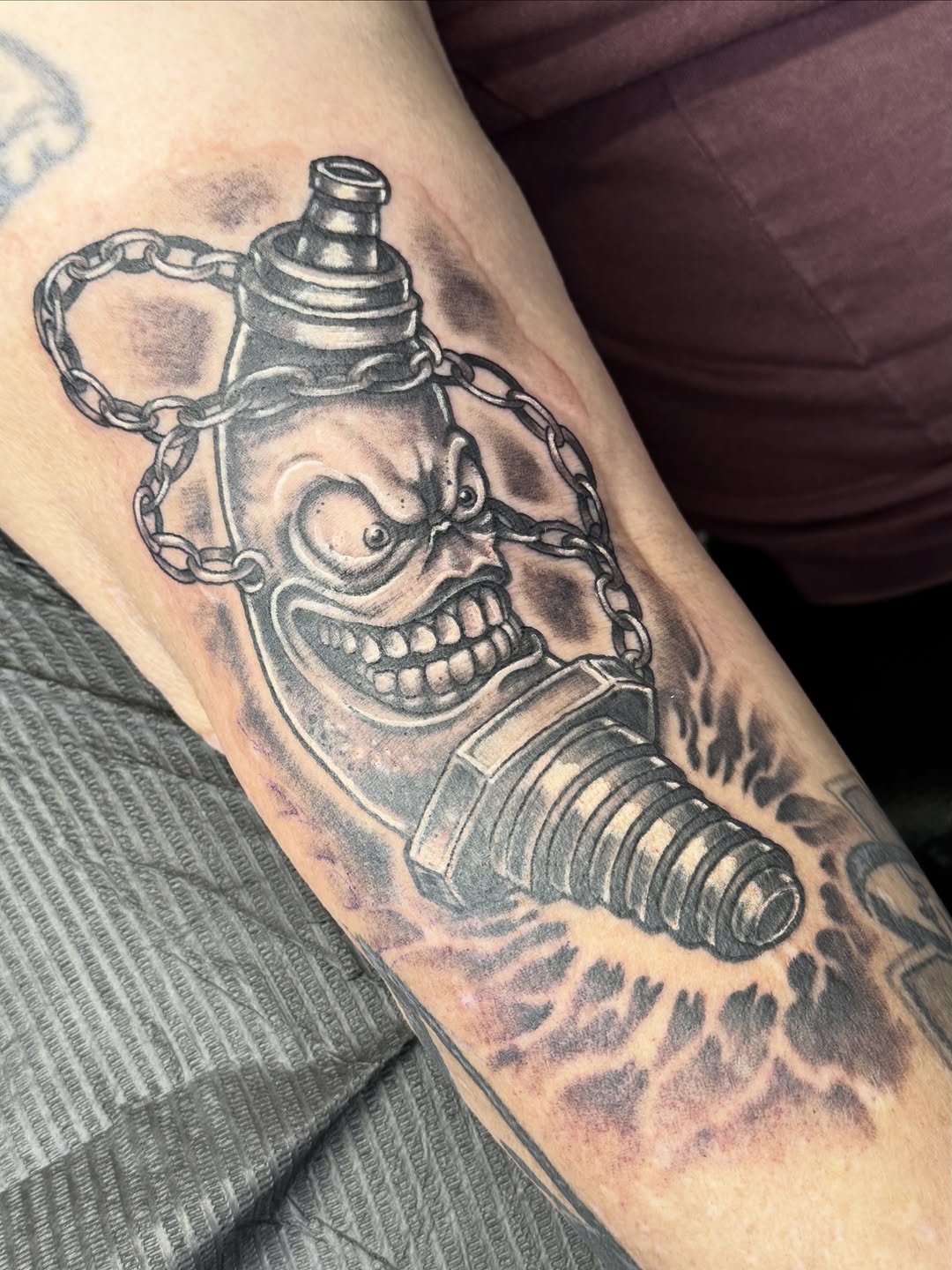 Tattoo by @beesnestqueenbee — black_and_grey, realism