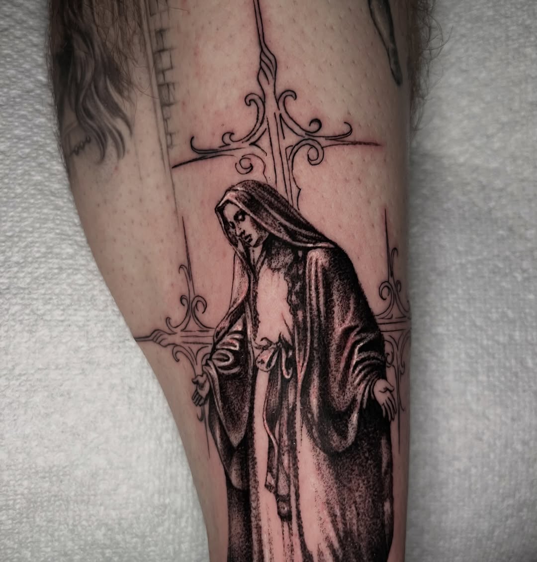 Tattoo by @tattoohaze — black_and_grey, illustrative