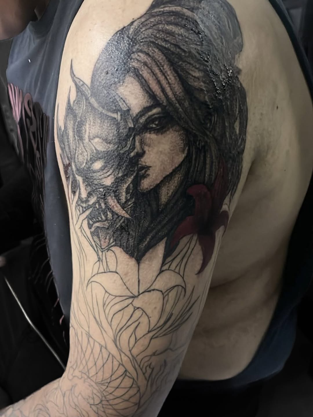 Tattoo by @sixx.ink_tt β realism, black_and_grey