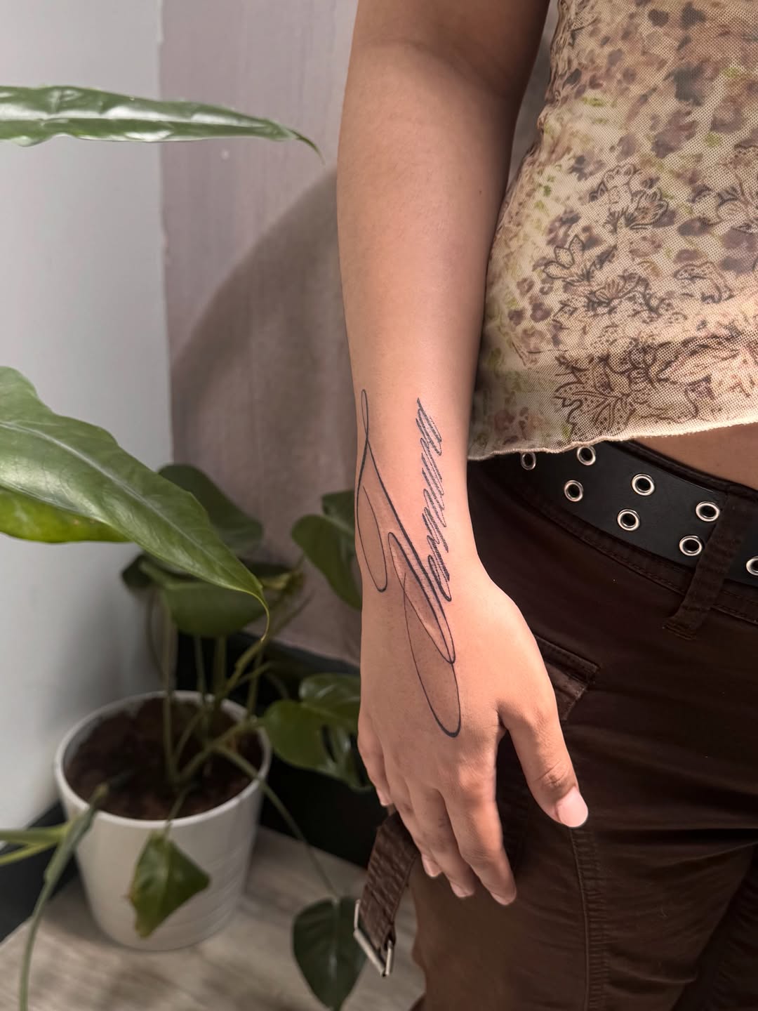 Tattoo by @sammmwch โ lettering_script, fine_line