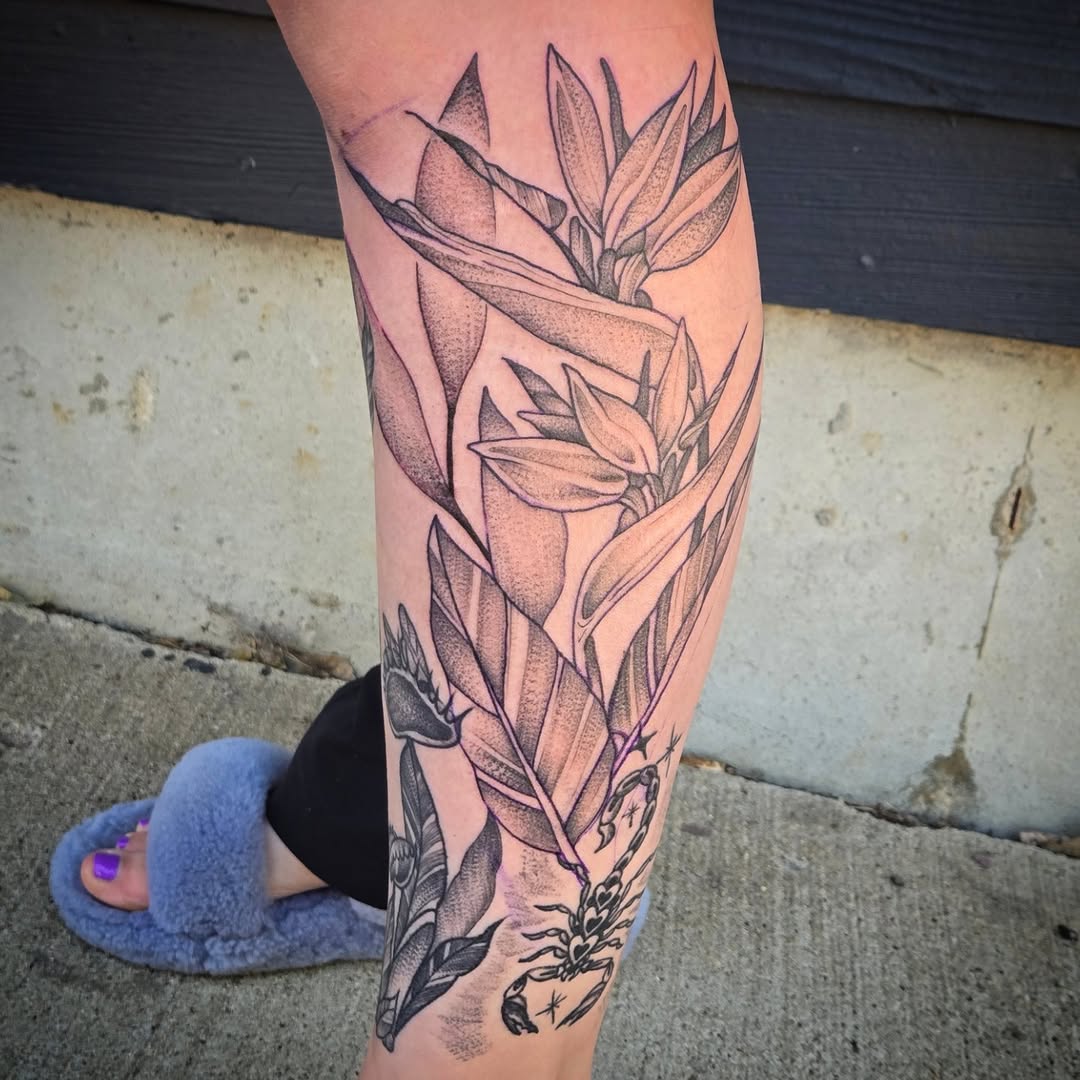 Tattoo by @killer_cait — dotwork, black_and_grey
