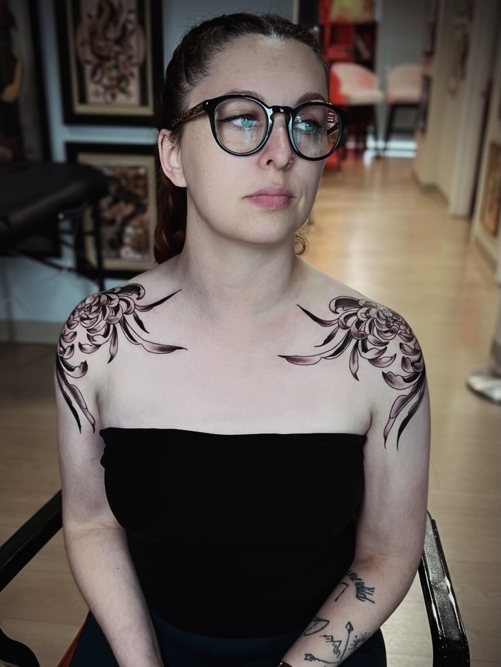 Tattoo by @jessica_kloostattoos — black_and_grey, illustrative