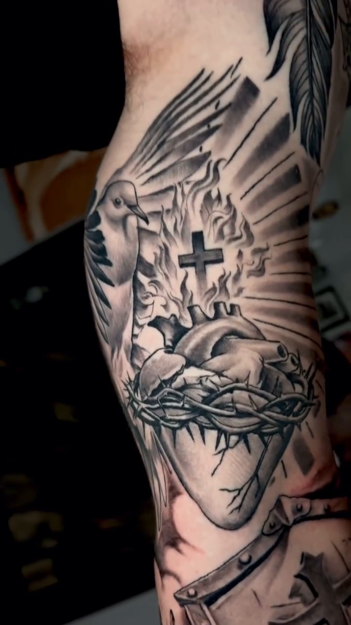 Tattoo by @weaver214 — black_and_grey, realism