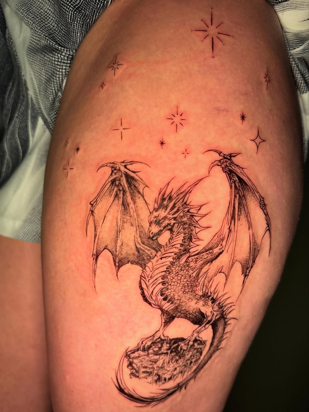 Tattoo by @crose.o1 — illustrative, black_and_grey
