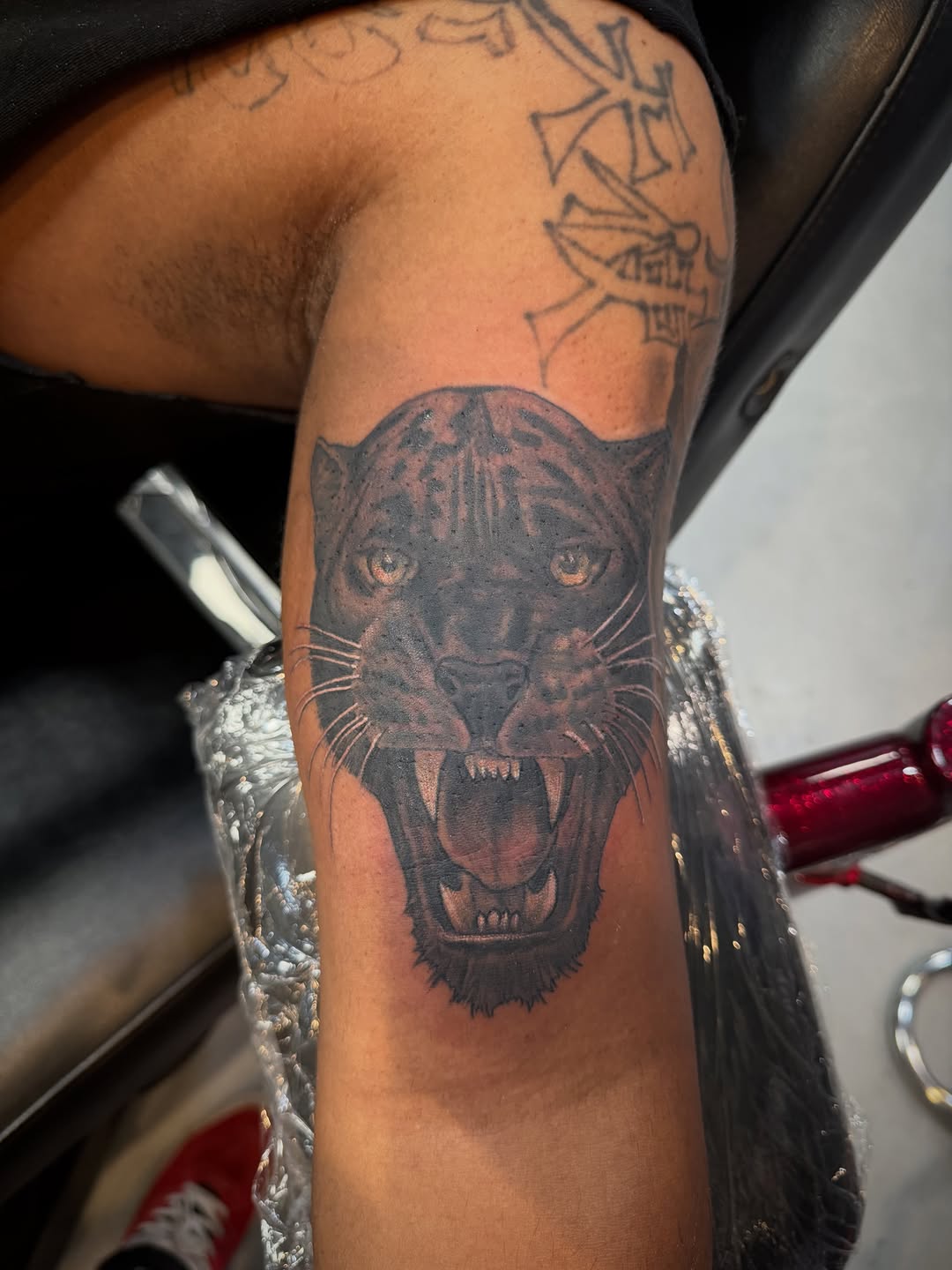 Tattoo by @steven_wayne_tattoos — realism, black_and_grey