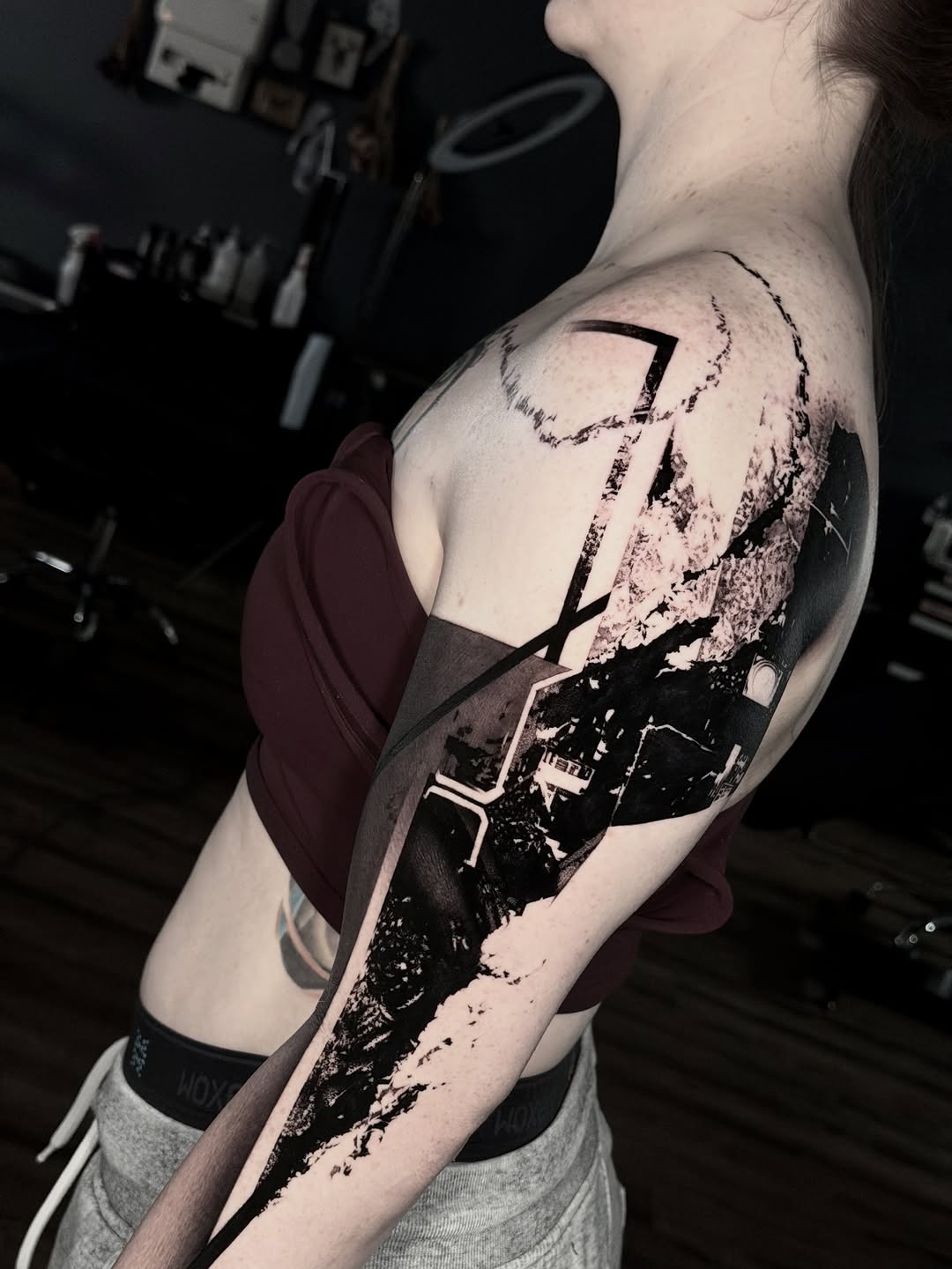 Tattoo by @profet_ink — blackwork, trash_polka