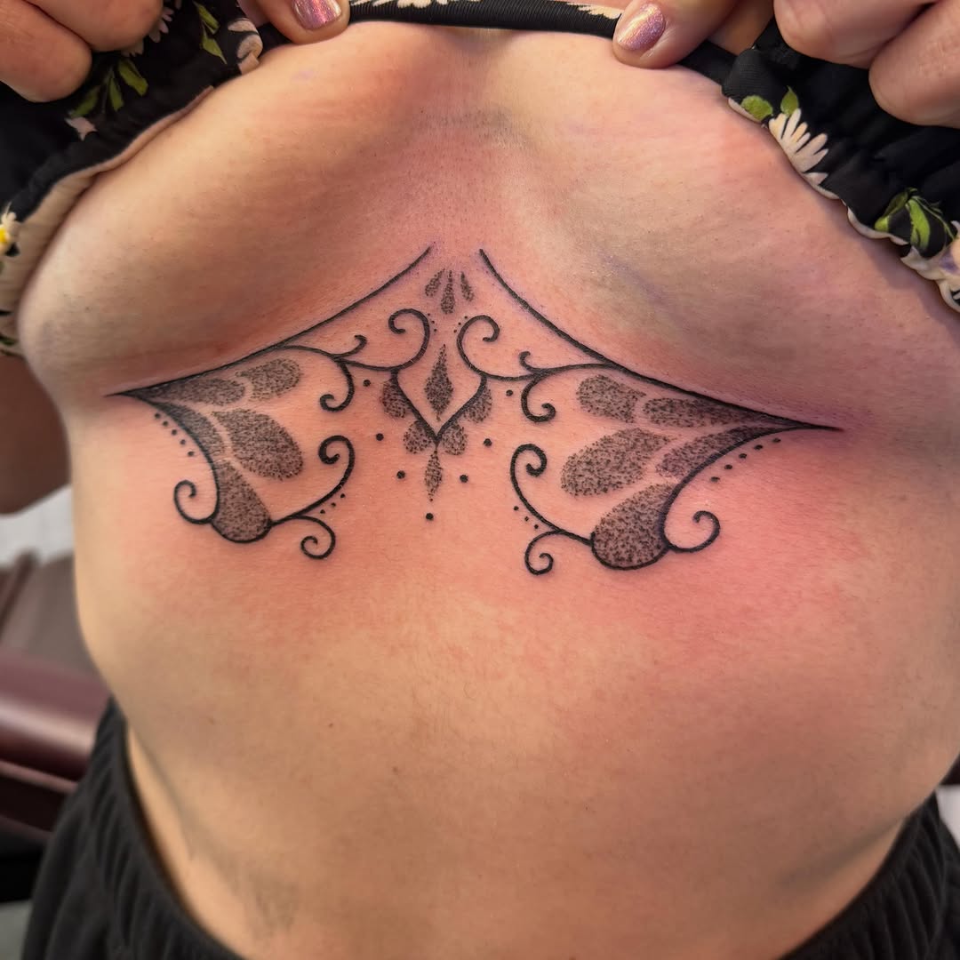 Tattoo by @nikkia.tattoo — ornamental, dotwork