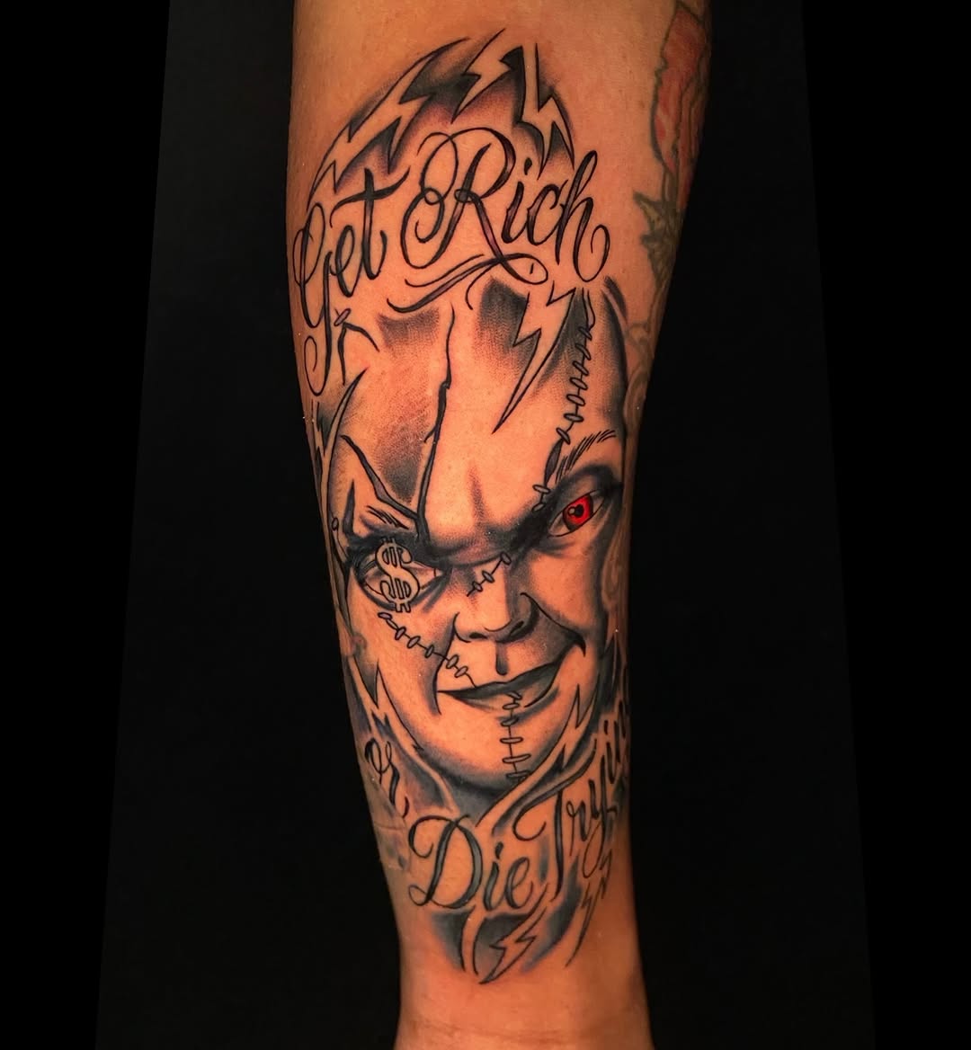 Tattoo by @figucciart — black_and_grey, lettering_script