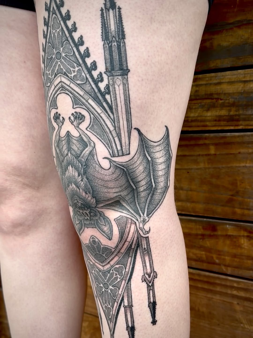 Tattoo by @scruffy_tattooer — black_and_grey, dotwork