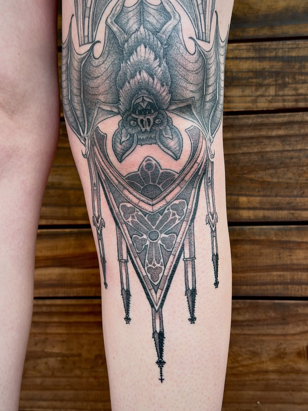 Tattoo by @scruffy_tattooer — black_and_grey, dark_realism