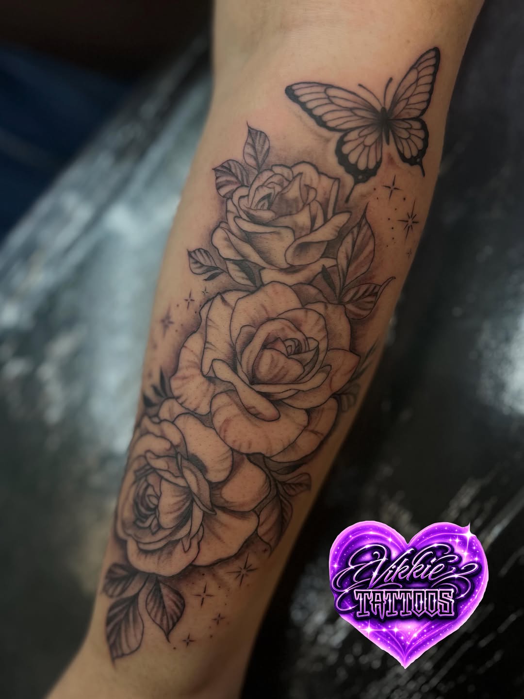 Tattoo by @vikkietattoos — black_and_grey, illustrative