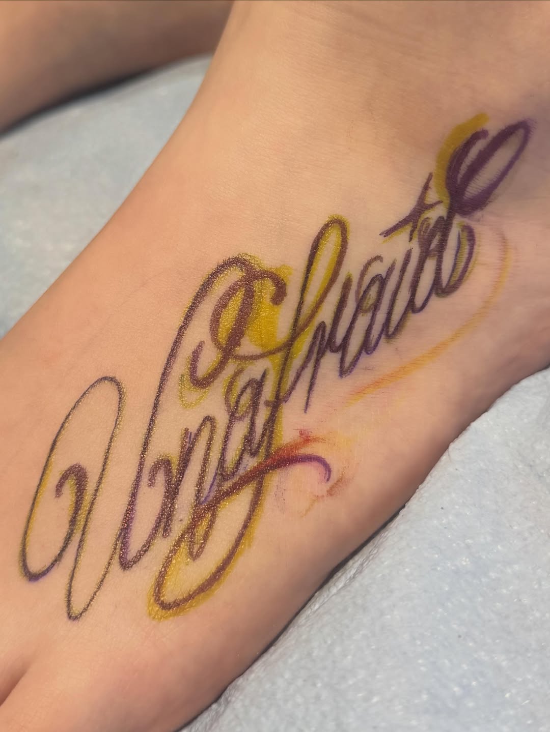 Tattoo by @painted_peach — lettering_script
