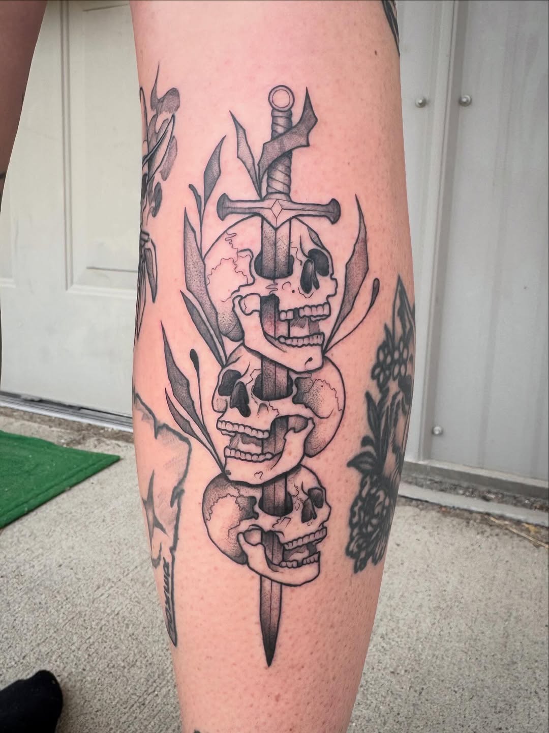 Tattoo by @gatorgirltattoo — black_and_grey, dark_realism