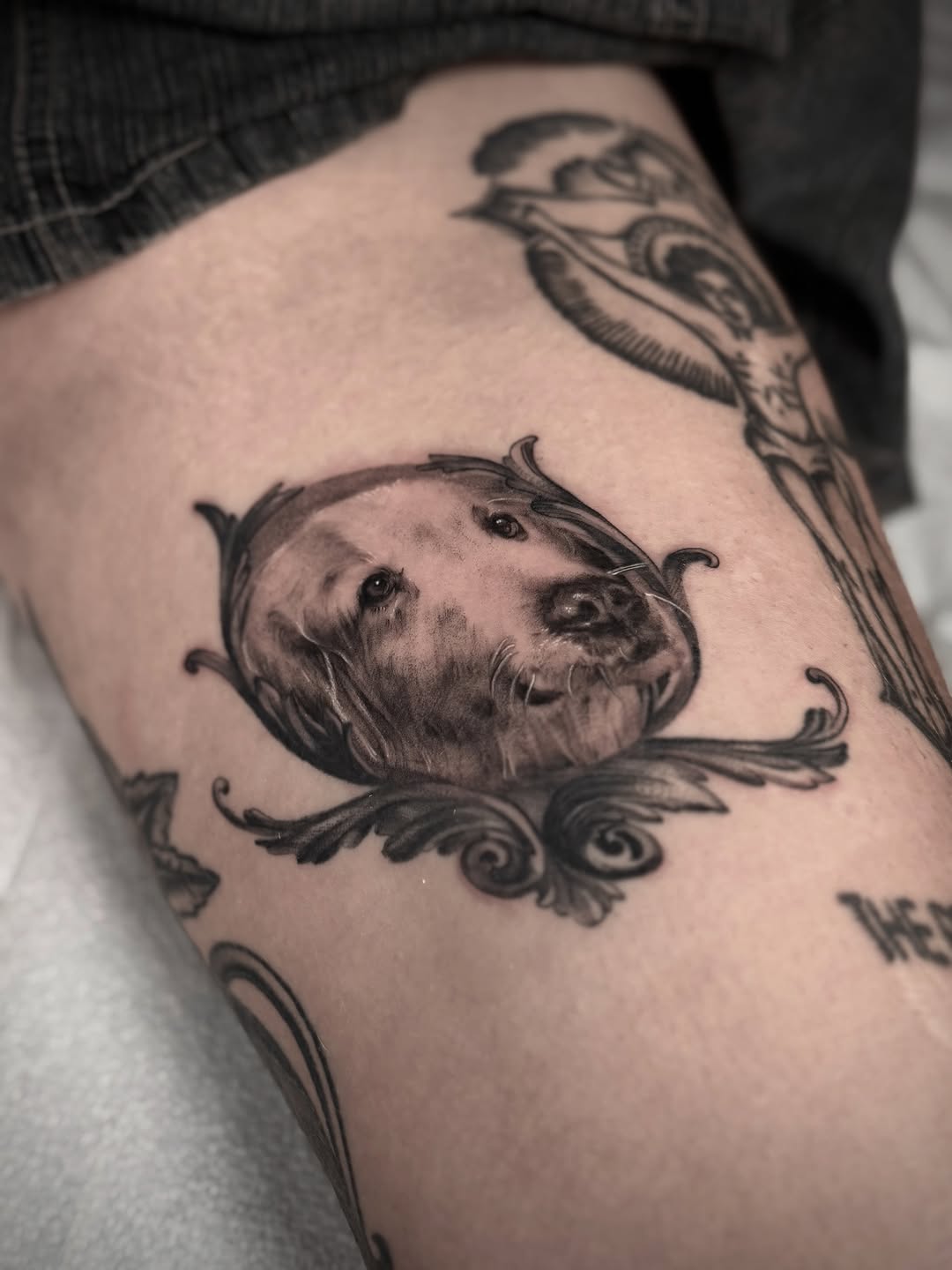 Tattoo by @the.ant.ink — realism, black_and_grey