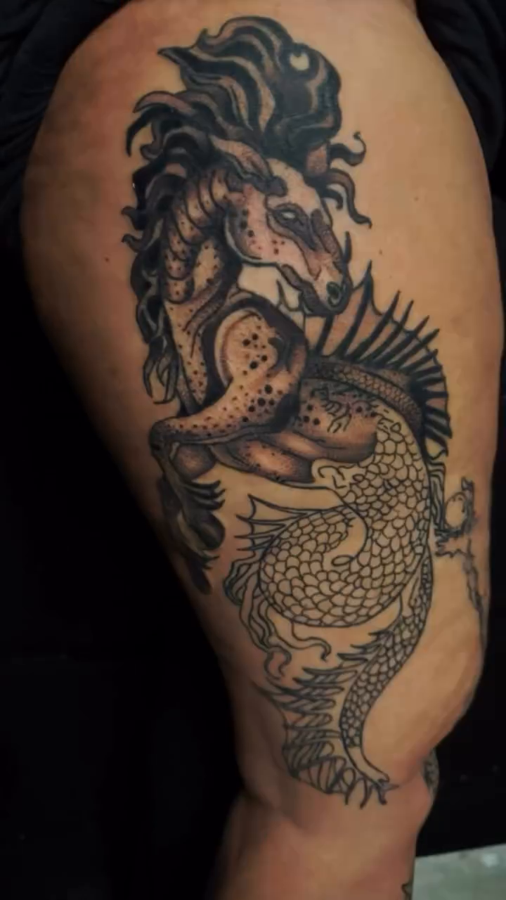 Tattoo by @brandi.dandy.tattoos β japanese_irezumi, black_and_grey
