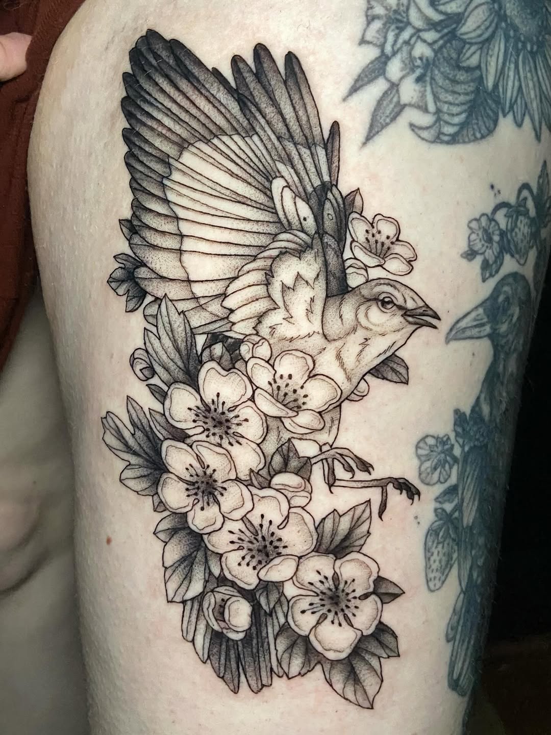 Tattoo by @dawncarrtattoos — black_and_grey