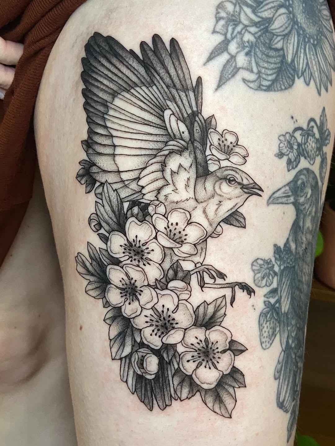 Tattoo by @dawncarrtattoos — black_and_grey